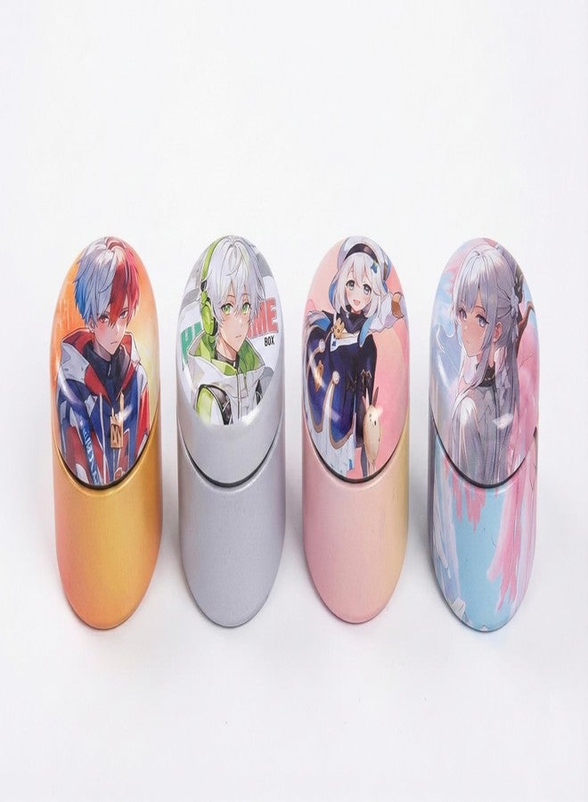 SID MAGIC 4 Pcs Cute Metal Pencil Sharpeners for Kids - Durable Tin Canister Handheld Sharpener Fun Cartoon Designs Unicorn, Space, Anime, Animals Ideal for School (Anime Characters (1-Hole)) - Image 1